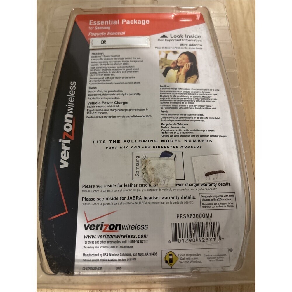 Verizon Essential Package Samsung SCH-a630 Cell Phone Headset Case Charger - Picture 2 of 5
